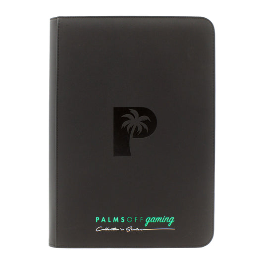 Palms Off Gaming - Collector's Series Top Loader Zip Binder - 216 Slots - BLACK