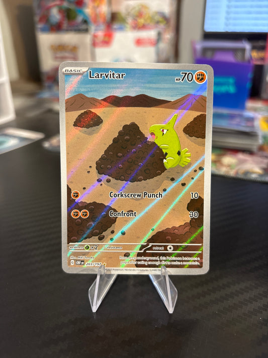 Larvitar #203 - Illustration Rare - Obsidian Flames