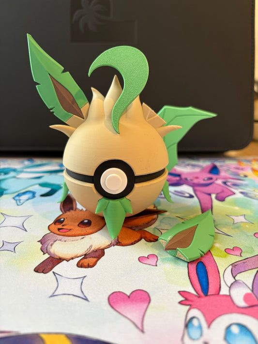 Leafeon (Damaged) 3D Printed Pokeball