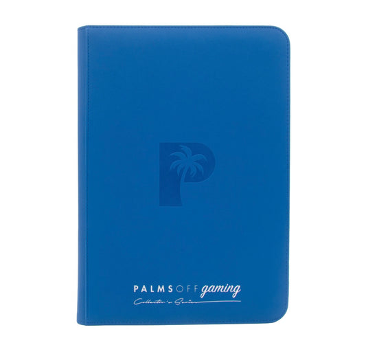 Palms Off Gaming - Collector's Series Top Loader Zip Binder - 216 Slots - BLUE