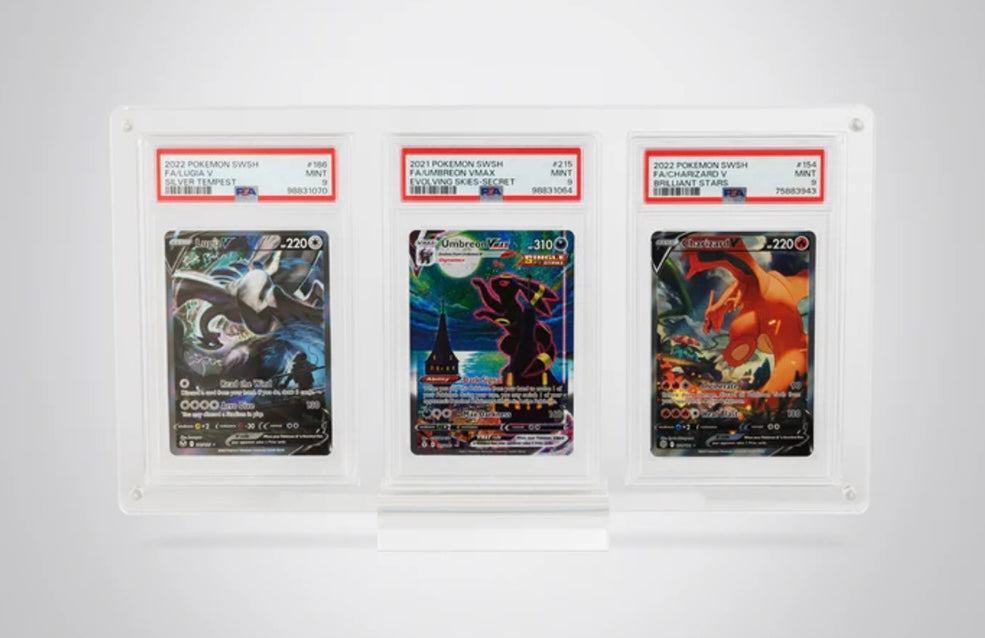 Triple PSA Graded Card Acrylic Case incl. Stand