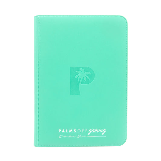Palms Off Gaming Collector Series 9 Pocket Zip Binder - 360 Slots - TURQUOISE